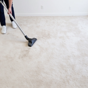 A cleaned carpet in a modern and luxurious Las Vegas Airbnb living room